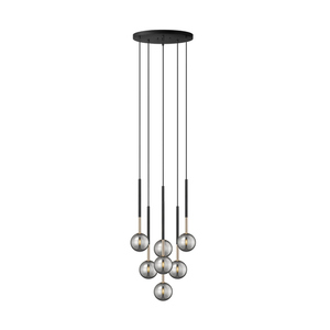 Lampa wisząca Zuma Line ARCTURUS P0574-07F-SDFZ 7×G9 46 cm czarno-złota small 0