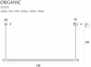 Lampa wisząca Max Light Organic Horizon P0359D 150 cm chrom LED 26W ściemnialna small 1