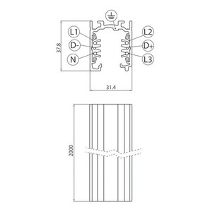 Szynoprzewód 3F  EUROSTANDARD PLUS dł. 200cm (EN5) szary small 1