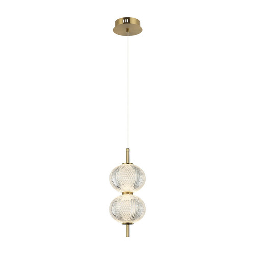 Sprawdź Lampa wisząca Italux LED 2-punktowa mosiądz przezroczysta PND-29038-2-GD