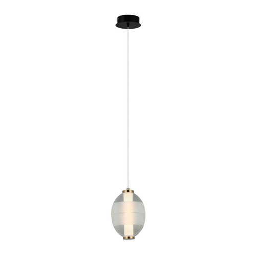 Sprawdź Lampa Wisząca Italux Rinot LED Czarna Biała Szkło 8W 3000K PND-45372-1-WH-CL