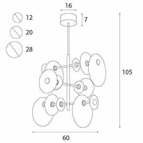 Sprawdź Lampa wisząca Max Light Allure P0541 złoty mat 60 cm LED 3000K