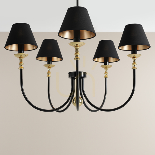 Sprawdź Żyrandol Aldex Roma 5 Black 1118F1 czarno-złoty 5 × E14 80 cm
