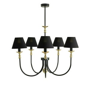 Żyrandol Aldex Roma 5 Black 1118F1 czarno-złoty 5 × E14 80 cm small 0