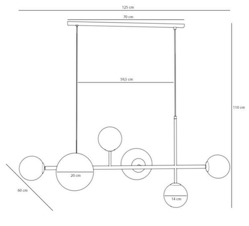 Sprawdź Lampa Wisząca Aldex Dione 6 White Listwa Metal Szkło 1092K_2
