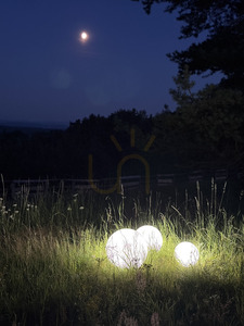Kula Dekoracyjna Biała Połysk - LUNA BALL 40 cm wraz z zestawem montażowym, kabel 3m, szpikulec - PREMIUM - UV small 15