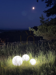 Zestaw kul dekoracyjnych ogrodowych - LUNA BALL 20/30/40 cm wraz z zestawem montażowym, kabel 3m, szpikulec - UV small 9