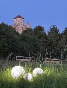 Zestaw kul dekoracyjnych ogrodowych - LUNA BALL 20/30/40 cm wraz z zestawem montażowym, kabel 3m, szpikulec - UV small 10