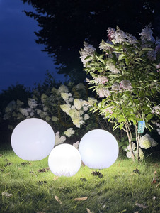 Zestaw kul dekoracyjnych ogrodowych - LUNA BALL 20/30/40 cm wraz z zestawem montażowym, kabel 3m, szpikulec - UV small 11