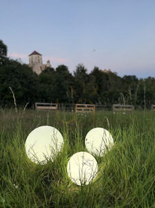 Zestaw kul dekoracyjnych ogrodowych - LUNA BALL 20/30/40 cm wraz z zestawem montażowym, kabel 3m, szpikulec - UV small 14