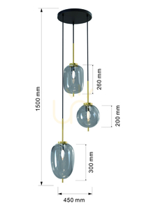 Lampa Wisząca trójka BELLEVILLE - Aviano Premium small 3