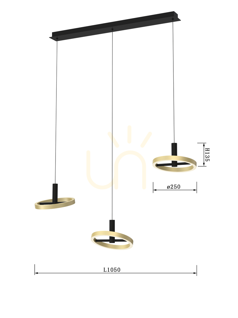 Pokaż Lampa wisząca trójka prosta BREST - Aviano Premium Lampa wisząca trójka prosta BREST - Aviano Premium