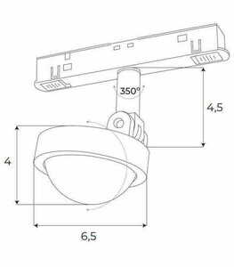 Reflektor magnetyczny do szynoprzewodu Max Light MAX M0018N czarny LED 8W 3000K small 2