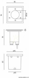 Lampa najazdowa SU-MA Pabla srebrna 18x18 cm 75W M4030 small 1