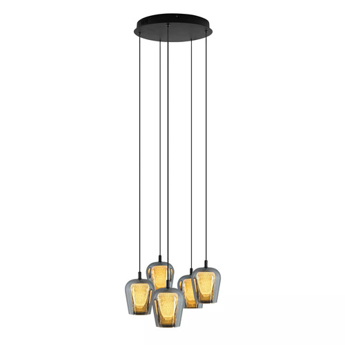 Sprawdź Lampa Wisząca Keso Round 5xLED czarna PL0142-5
