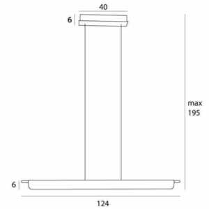 Lampa wisząca Max Light JO-JO P0597 czarno-szara LED 124 cm metalowa small 2