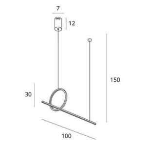 Lampa wisząca Max Light Lozanna P0570D brąz szczotkowany LED 18W 100 cm small 1