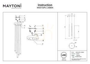 Lampa wisząca CASCADE MOD132PL-L30BSK Maytoni small 4