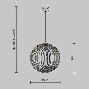Lampa wisząca ROOTS MOD197PL-01W Maytoni small 6