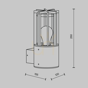Kinkiet zewnętrzny BARREL O453WL-01GF IP54 Maytoni small 7