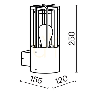 Kinkiet zewnętrzny BARREL O453WL-01GF IP54 Maytoni small 9