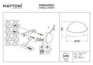 Plafony zewnętrzny MON O438CL-L12GF3K IP65 Maytoni small 6