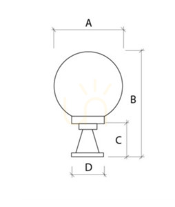 Lampa Ogrodowa Stojąca Biała Luna Ball PLINTO 20 cm E27 LED cokół small 2
