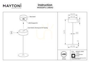 Lampa stołowa AI COLLABORATION MOD229TL-L3B3K2 Maytoni small 6