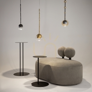Lampa wisząca Maytoni ROS MOD227PL-01B1 czarna, szkło bursztynowe, ø16 cm, GU10 small 1