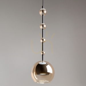 Lampa wisząca Maytoni ROS MOD227PL-01B1 czarna, szkło bursztynowe, ø16 cm, GU10 small 2