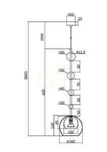 Lampa wisząca Maytoni ROS MOD227PL-01B1 czarna, szkło bursztynowe, ø16 cm, GU10 small 7