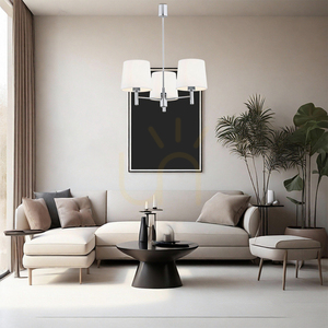 Żyrandol Argon BOLZANO PLUS 6114 biały chrom welur E27 3x1W IP20 small 1