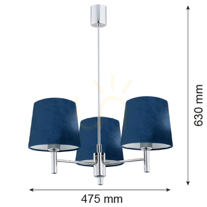 Żyrandol Argon Bolzano 1381 granatowy 3xE27 IP20 small 2