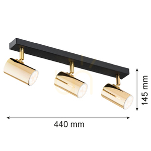 Plafon Argon Lagos 1474 czarny mosiądz 3xGU10 IP20 small 2