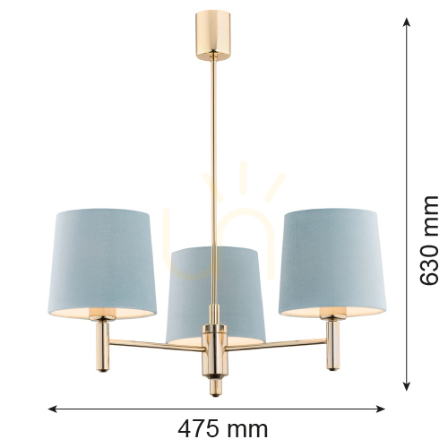Obejrzyj Lampa Wisząca Argon Ponte 1484 Mosiądz Błękit 3xE27 IP20 Lampa Wisząca Argon Ponte 1484 Mosiądz Błękit 3xE27 IP20