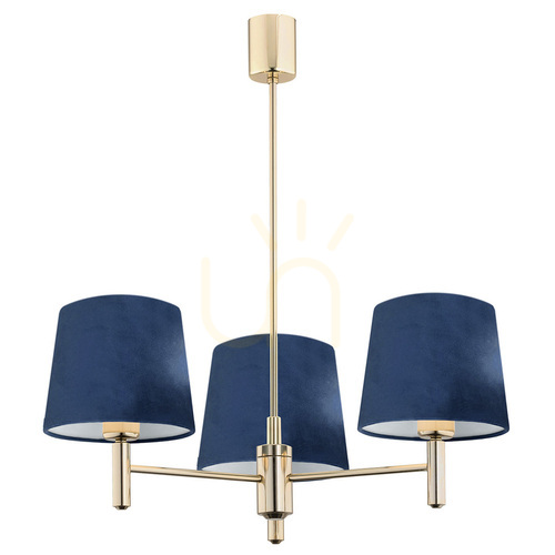 Sprawdź Lampa Wisząca Argon Ponte 3xE27 Granatowa Ciemny Mosiądz 1485