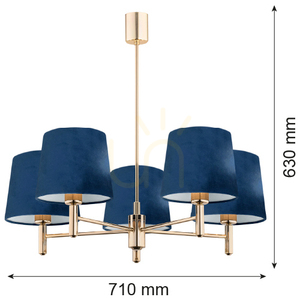Lampa Wisząca Argon Ponte 2086 Granatowa 5xE27 Welurowa IP20 2 Lampa Wisząca Argon Ponte 2086 Granatowa 5xE27 Welurowa IP20 small 2