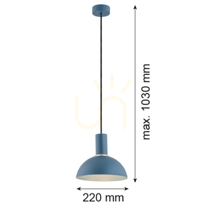 Lampa Wisząca ARGON SINES Granatowa Mosiądz E27 IP20 4221 small 1
