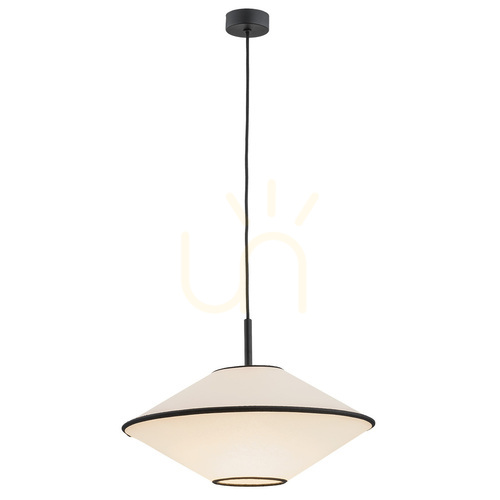 Sprawdź Lampa wisząca Argon TROY 4282, beżowy abażur z czarnym wykończeniem, 45 cm, E27