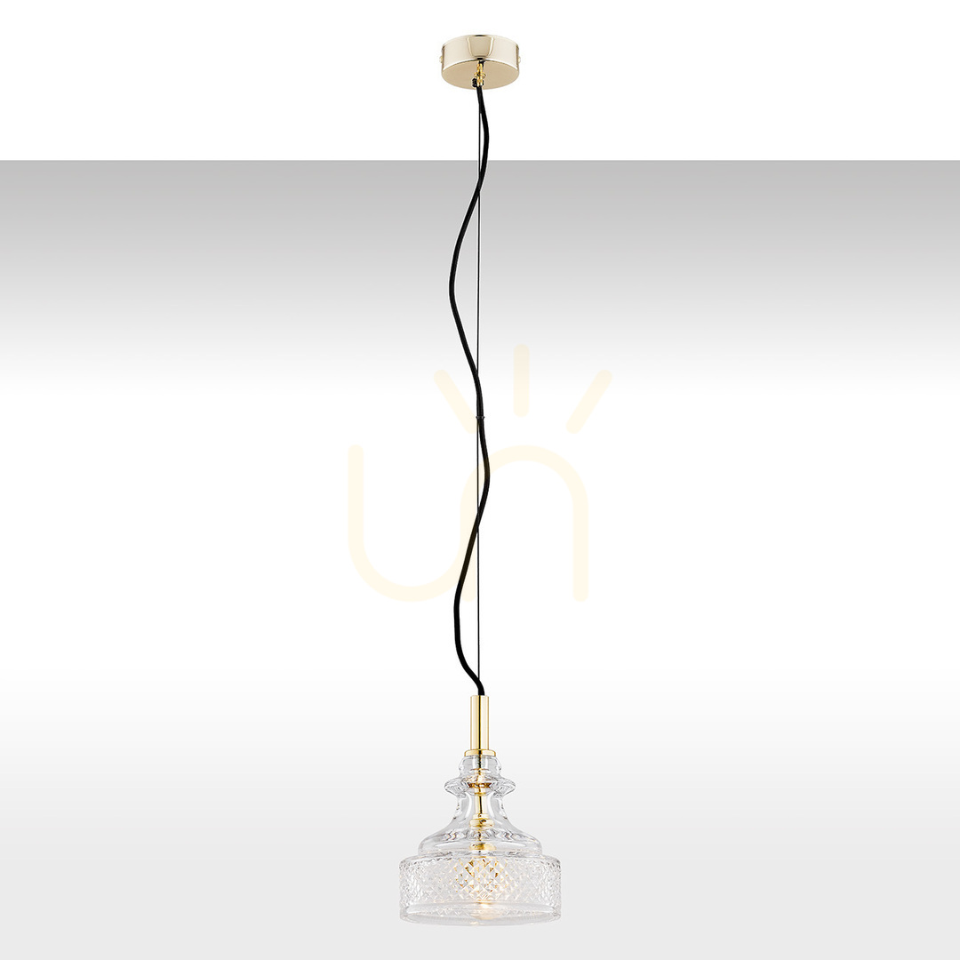 Sprawdź Lampa Wisząca Argon Cruz Transparentna Mosiądz E14 4198 Lampa Wisząca Argon Cruz Transparentna Mosiądz E14 4198
