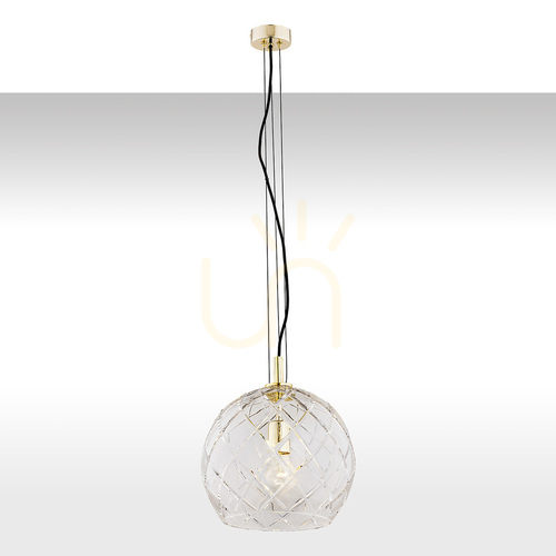 Sprawdź Lampa wisząca Argon Oviedo transparentna mosiądz E27 IP20 4201