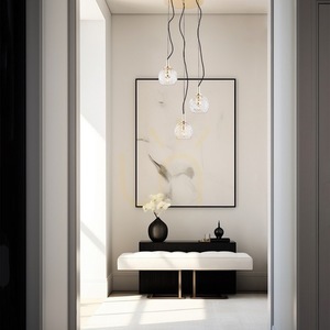 Lampa wisząca Argon Oviedo transparentna kryształ mosiądz 3xE27 1463 small 1