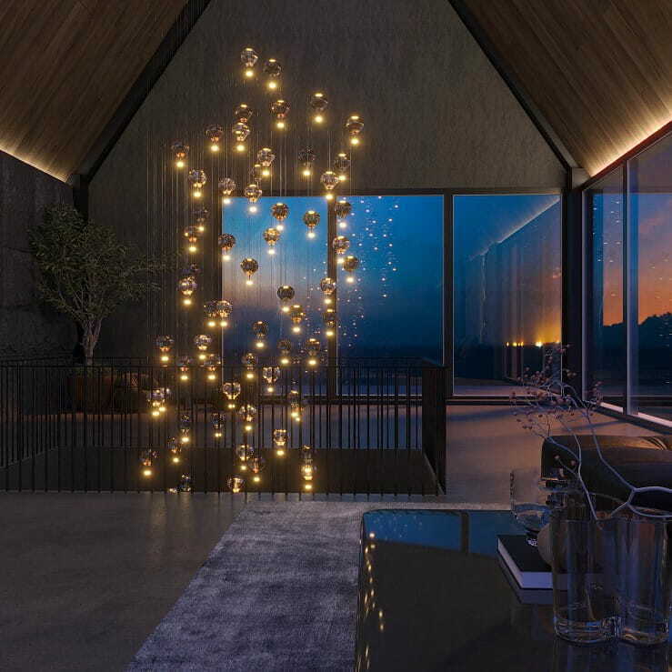 Wyświetl Lampa wisząca Max Light Palloncini P0526D 11-punktowa chrom szkło bursztynowe dymione białe Lampa wisząca Max Light Palloncini P0526D 11-punktowa chrom szkło bursztynowe dymione białe