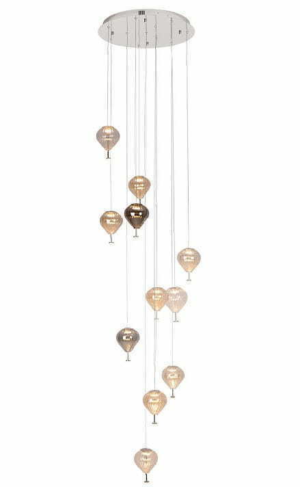 Sprawdź Lampa wisząca Max Light Palloncini P0526D 11-punktowa chrom szkło bursztynowe dymione białe Lampa wisząca Max Light Palloncini P0526D 11-punktowa chrom szkło bursztynowe dymione białe