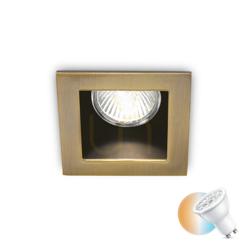 Sprawdź Oprawa wpuszczana Ideallux Funky 083247 GU10 1x50W mosiężna 9 cm