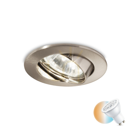 Sprawdź Oprawa wpuszczana Ideallux Swing 083148 GU10 1x28W nikiel 8,2 cm