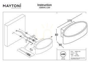 Kinkiet LED Maytoni Trame C806WL-L5W biały owalny 6W 3000K small 5