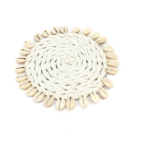 Seagrass Shell Coaster - White 0 Seagrass Shell Coaster - White small 0