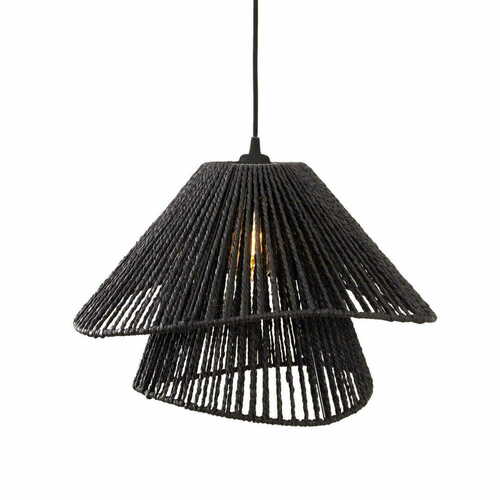 Sprawdź Lampa wisząca Max Light Amalfi P0580 czarna pleciony papier 45 cm