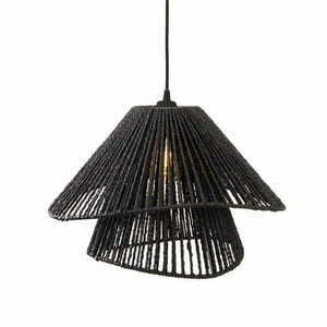 Lampa wisząca Max Light Amalfi P0580 czarna pleciony papier 45 cm small 1
